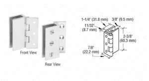 Glastürscharniere für Glastüren von 5 mm bis 8 mm Glas.